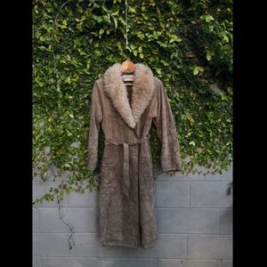 1960’s Suede Trench with Shearling Collar
